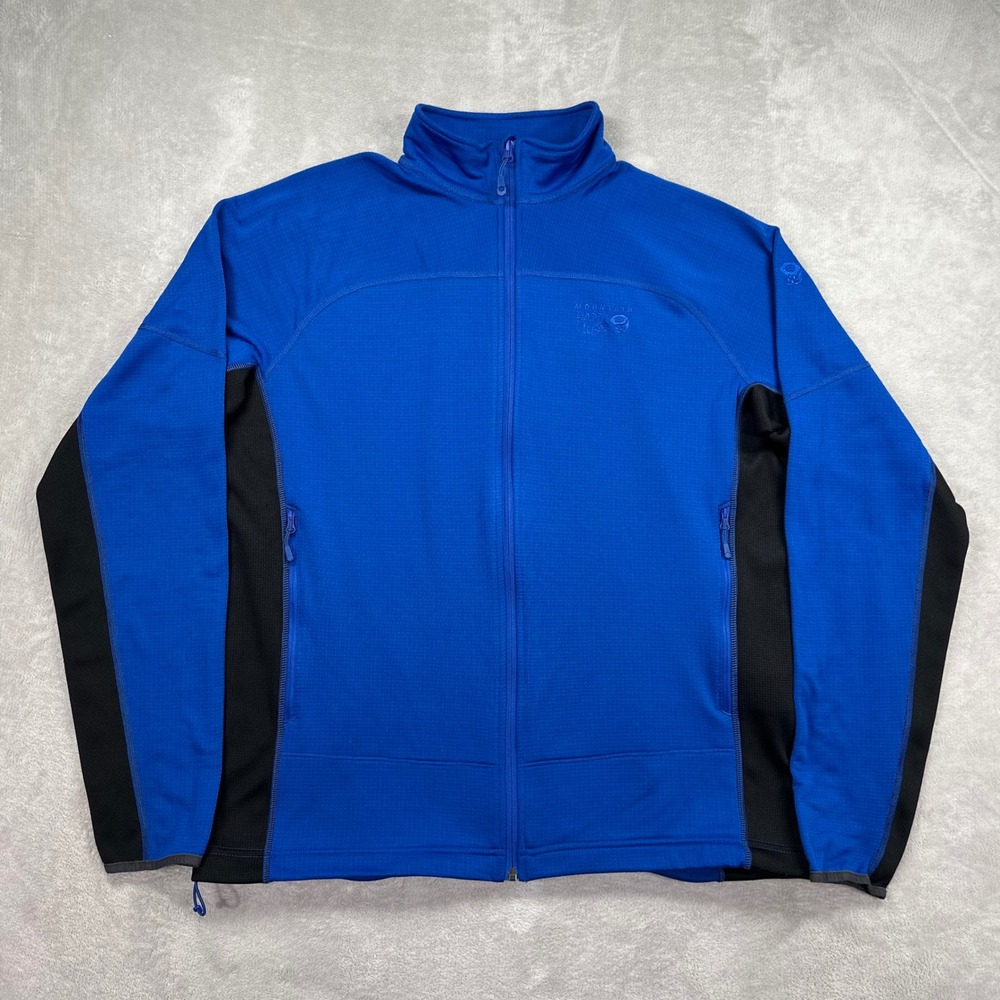 Mountain Hardwear Fleece Jacket Mens XL Blue Full Zip Polartec Outdoors Hiking